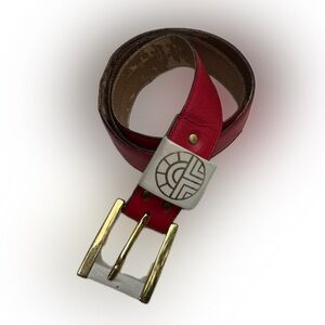 Louis Feraud Red and White Belt Accessories